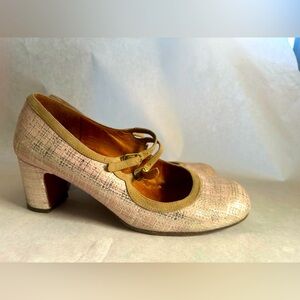 Chi Mihara - Mary Jane metallic blush, and silver, Spanish designer shoes.